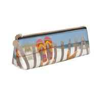 DEXNEL Astuccio in pelle con infradito per matite, organizer per cancelleria, carino astuccio per trucchi portatile, bianco, Taglia unica, Astuccio per trucchi