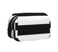 DEXNEL Astuccio per matite con stampa a righe bianche e nere, pratica scatola portaoggetti per penne o pennarelli ad acquerello, Nero , Taglia unica, Organizer per borse
