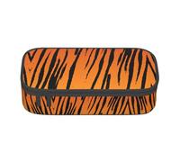 DEXNEL Astuccio per penne scolastico portatile con cerniera, a righe tigre, ad alta capacità, robusto, multifunzionale per bambini, Nero , Taglia unica, Organizer per borse