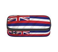 DEXNEL Astuccio portapenne portatile con bandiera delle Hawaii, con cerniera, ad alta capacità, robusto, multifunzionale, per bambini, Nero , Taglia unica, Organizer per borse