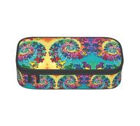 DEXNEL Astuccio portapenne portatile con cerniera, con orsetto del Ringraziamento danzante, ad alta capacità, multifunzione, per bambini, Nero , Taglia unica, Organizer per borse