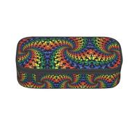 DEXNEL Astuccio portapenne portatile per la scuola con cerniera, con motivo orso che balla tie-dye, resistente astuccio multifunzionale per bambini, Nero , Taglia unica, Organizer per borse