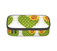 Dexnel Astuccio portapenne semplice astuccio per cancelleria con 4 scomparti organizer da ufficio, paesaggio alpino cielo vivido stampa sopra, Cactus Con Fiori, Taglia unica, Organizer per borse