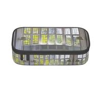 Dexnel Astuccio portapenne semplice astuccio per cancelleria con 4 scomparti organizer da ufficio, paesaggio alpino cielo vivido stampa sopra, Vista Finestra Giard, Taglia unica, Organizer per borse