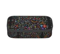 DEXNEL Astuccio portatile per la scuola con cerniera, con formula matematica, ad alta capacità, robusto astuccio multifunzionale per bambini, Nero , Taglia unica, Organizer per borse