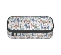 DEXNEL Astuccio portatile per la scuola con cerniera, con lama, alpaca, cactus, astuccio multifunzione ad alta capacità, per bambini, Nero , Taglia unica, Organizer per borse