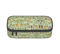 DEXNEL Astuccio portatile per la scuola con cerniera, con porcellino d'India, robusto astuccio multifunzionale ad alta capacità per bambini, Nero , Taglia unica, Organizer per borse