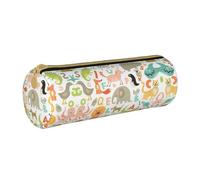DEXNEL Astuccio scolastico con lettere dell'alfabeto dello zoo, porta penne con cerniera, elegante e pratico, ideale come regalo per ragazzi e ragazze, bianco, Taglia unica, Organizer per borse