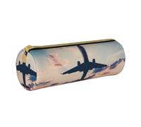 DEXNEL Astuccio scolastico con motivo aereo tramonto e cielo, con cerniera, elegante e pratico, ideale come regalo per ragazzi e ragazze, bianco, Taglia unica, Organizer per borse