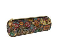 DEXNEL Astuccio scolastico in stile Sugar and Skulls, porta penne con cerniera, elegante e pratico astuccio per matite per ragazzi e ragazze regalo, bianco, Taglia unica, Organizer per borse