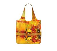 DEXNEL Borsa per la spesa riutilizzabile con stampa felice del Ringraziamento Borsa della spesa pieghevole Tote 25l Poliestere Packable Carryall Grande Capacità 25l