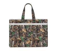 DEXNEL Borse di totalizzatore della tela del camuffamento dell'albero freddo, borsa pieghevole di stoccaggio del documento A4 per le visite della biblioteca ed il lavoro del negozio, Nero, taglia