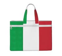 DEXNEL Borse di totalizzatore della tela della bandiera dell'Italia, borsa pieghevole di stoccaggio del documento A4 per le visite della biblioteca ed il lavoro del negozio, Nero, taglia unica