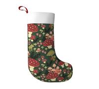 Dexnel Calze natalizie con funghi luminosi, grandi calze natalizie in velluto, super morbide con polsino in peluche bianco, decorazione per casa e regali per le vacanze