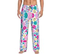 Dexnel Carino infermiera morbido pigiama pantaloni per gli uomini, classico sonno pantaloni comodi, pantaloni pigiama in poliestere con tasche, Nero , M