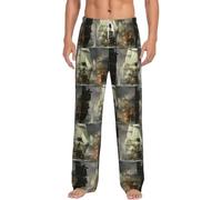 Dexnel Cool Pirate Ship morbido pigiama pantaloni per gli uomini, classico sonno pantaloni comodi, pantaloni pigiama in poliestere con tasche, bianco, XXXL