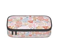 DEXNEL Coral Reef - Astuccio portatile per la scuola, con cerniera, ad alta capacità, robusto, multifunzionale, per bambini, Nero , Taglia unica, Organizer per borse