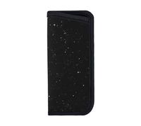 DEXNEL Custodia morbida per occhiali da sole nera glitterata, custodia per occhiali da sole ultra leggera resistente, morbida, perfetta per avventurieri all'aperto, Nero , M