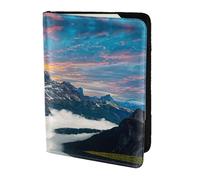 Dexnel Custodia per passaporto con paesaggio alpino, stampa con cielo vivido sopra, 1 pezzo, per viaggi, donne e uomini, graziosa custodia per passaporto da viaggio