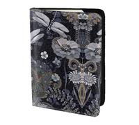 Dexnel Custodia per passaporto con stampa di libellule grigie, per viaggi, donne e uomini, graziosa custodia per passaporto da viaggio