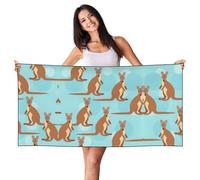 DEXNEL Divertente per il canguro Zoo Stampa Oversize Telo da spiaggia leggero Asciugamano da bagno Asciugamano da bagno Asciugamano da bagno Peach Skin Velvet Asciugamani ad asciugatura rapida