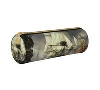 DEXNEL Elegante astuccio per matite da scuola con nave pirata, porta penne con cerniera, elegante e pratico, ideale come regalo per ragazzi e ragazze, bianco, Taglia unica, Organizer per borse