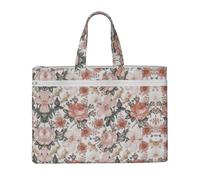 DEXNEL Flower Paris Eiffel Tower Canvas Tote Bags A4 pieghevole portadocumenti per visite in biblioteca e lavoro in caffetteria, Nero, taglia unica
