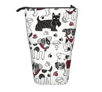 DEXNEL Grazioso portamatite telescopico con cagnolini, astuccio pop-up per studenti, ragazze, ragazzi, Nero , Taglia unica, Organizer per borse