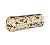 DEXNEL Hairy Ferret - Astuccio per la scuola, con cerniera, elegante e pratico, ideale come regalo per ragazzi e ragazze, bianco, Taglia unica, Organizer per borse