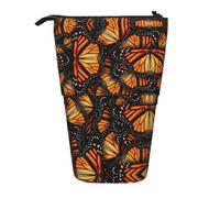 DEXNEL Heaps of Orange Monarch Butterflies - Astuccio telescopico con farfalle e farfalle, per studenti, ragazze, ragazzi, Nero , Taglia unica, Organizer per borse