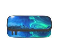 DEXNEL Northern Lights - Astuccio portatile per la scuola, con cerniera, ad alta capacità, robusto, multifunzionale, per bambini, Nero , Taglia unica, Organizer per borse