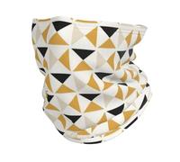Dexnel Sciarpa scaldacollo alla moda moderna nera bianca oro triangoli, passamontagna multifunzionale con ghetta elastica, protezione dal vento