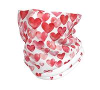 Dexnel Sciarpa scaldacollo con cuori rossi che cadono,Passamontagna multifunzionale elastico ghetta maschera facciale,Protezione dal vento