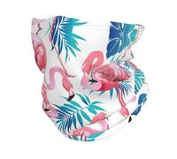 Dexnel Sciarpa scaldacollo con fenicottero e foglie verdi, passamontagna multifunzionale con ghetta elastica, protezione dal vento