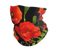 Dexnel Sciarpa scaldacollo con fiori rossi primaverili,Passamontagna multifunzionale maschera elastica per il viso,Protezione dal vento