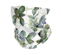 Dexnel Sciarpa scaldacollo verde con foglie di eucalipto,Passamontagna elastico multifunzionale maschera facciale,Protezione dal vento