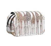 DEXNEL Simpatico astuccio per matite con stampa di giraffe in stile cartone animato, pratico contenitore per penne o pennarelli ad acquerello, Nero , Taglia unica, Organizer per borse