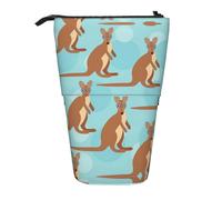 DEXNEL Simpatico portamatite telescopico con scritta "Funny for Kangaroo Zoo", astuccio per cancelleria per studenti, ragazze, ragazzi, Nero , Taglia unica, Organizer per borse