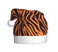 Dexnel Tiger Stripes Arancione Motivo Stampa Inverno Caldo Caps 1 Pezzi Unisex Regali di Natale Adulto Vacanze Albero di Natale Decorazione Cappello di Babbo Natale