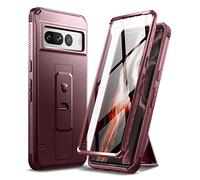 Dexnor Compatibile con custodia Google Pixel 7 Pro, [pellicola protettiva integrata e supporto per il calcio] Heavy Duty Military Grade Protezione Antiurto, Compatibile con Google Pixel 7 Pro (rosso)