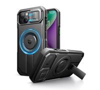 Dexnor Compatibile con Magnetica Cover iPhone 13 & iPhone 14 con Copertura Della Fotocamera Scorrevole & Cavalletto Regolabile, Compatible MagSafe, Heavy Duty Robuste Antiurto Custodie - Nero