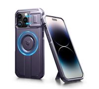 Dexnor Compatibile con Magnetica Cover iPhone 14 Pro Max con Copertura Della Fotocamera Scorrevole & Cavalletto Regolabile, Compatible MagSafe, Heavy Duty Robuste Antiurto Custodie - Phantom Purple