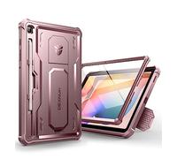 Dexnor Compatibile con Samsung Galaxy Tab S6 Lite Cover [Protezione dello schermo integrata e supporto], Custodia protettiva antiurto durevole di grado militare case - Polvere Peonia