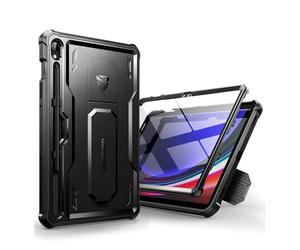 Dexnor Compatibile con Samsung Galaxy Tab S9 Cover [Protezione dello schermo integrata e supporto], Custodia protettiva antiurto durevole di grado militare case per Samsung Tab S9 - Nero