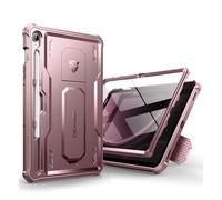 Dexnor Compatibile con Samsung Galaxy Tab S9 FE Cover [Protezione dello schermo integrata e supporto], Custodia protettiva antiurto durevole di grado militare case per Samsung Tab S9 FE-Polvere Peonia