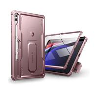 Dexnor Compatibile con Samsung Galaxy Tab S9 Plus Cover [Protezione dello schermo integrata e supporto], Custodia protettiva antiurto durevole di grado militare case per Tab S9 Plus - Polvere Peonia