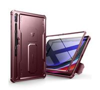 Dexnor Compatibile con Samsung Galaxy Tab S9 Ultra/S8 Ultra Cover [Protezione dello schermo integrata e supporto], Custodia protettiva antiurto durevole di grado militare Case - Rosso Magico
