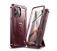 Dexnor Cover per Apple iPhone 14 Pro Max Custodia, [Protezione Schermo Integrata e Cavalletto] Resistente Protezione di Grado Militare Custodia Protettiva Antiurto per Apple iPhone 14 Pro Max - Rosso