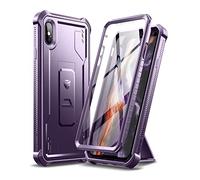 Dexnor Cover per iPhone XS MAX, Custodia con protezione per lo schermo integrata di grado Custodia protettiva resistente agli urti 360 completa con supporto - Viola
