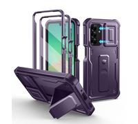 Dexnor Cover per Samsung Galaxy A26【Doppio Telaio Anteriore 】, Tecnologia Bumpershock Protezione da Goccia Copertura Rugged Phone Resistente Custodia protettiva Bumper con Kickstand - Phantom Purple